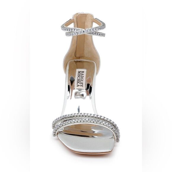 Badgley Mischka - Lillie Crystal Dual-Strapped Block Heels - Picture 1 of 5